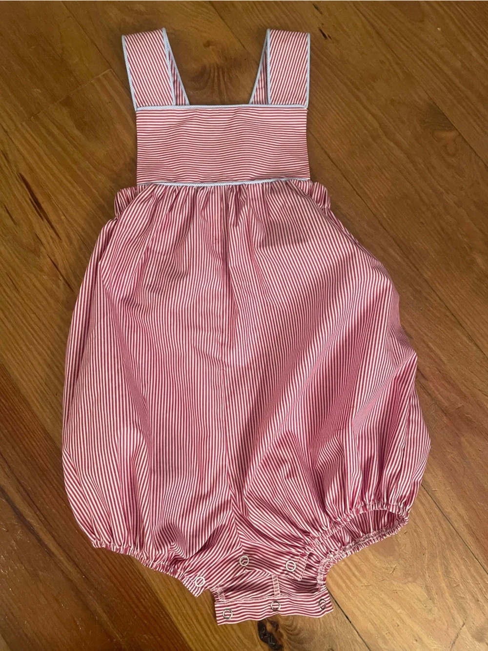Shrimp and Grits Kids red and white Striped blue piped Bubble 3t